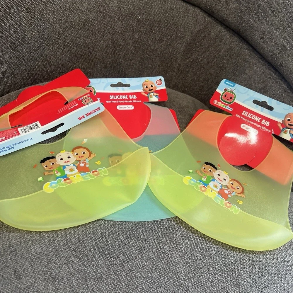 Cocomelon Silicone Bibs for Babies with Adjustable Neck - Durable Baby‎ Silicone
